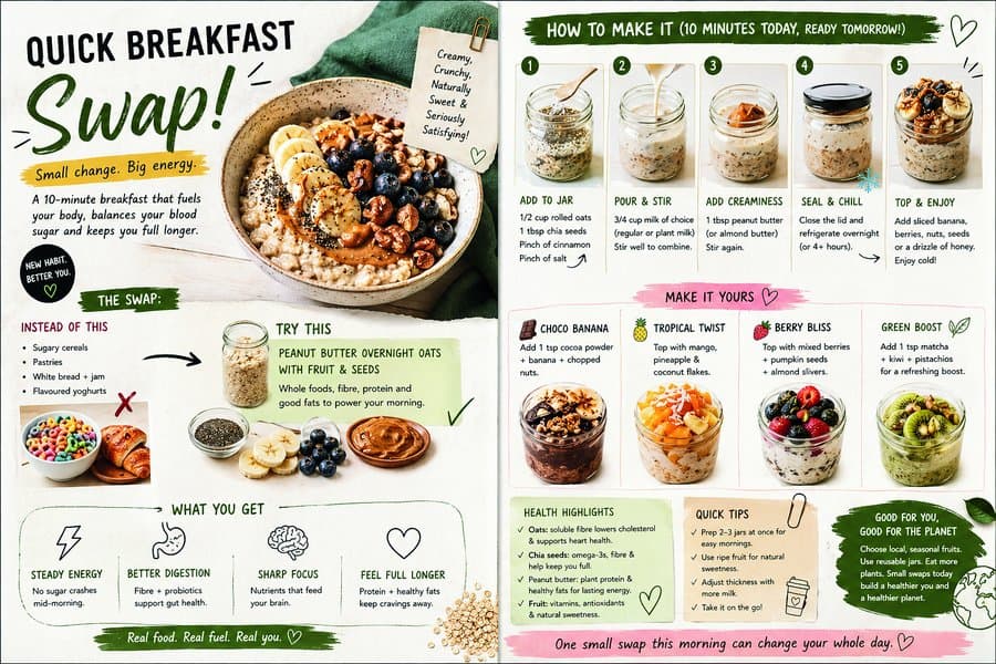 Quick Breakfast Swap infographic