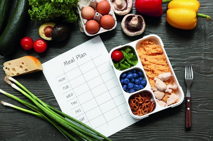 Meal plan with healthy food