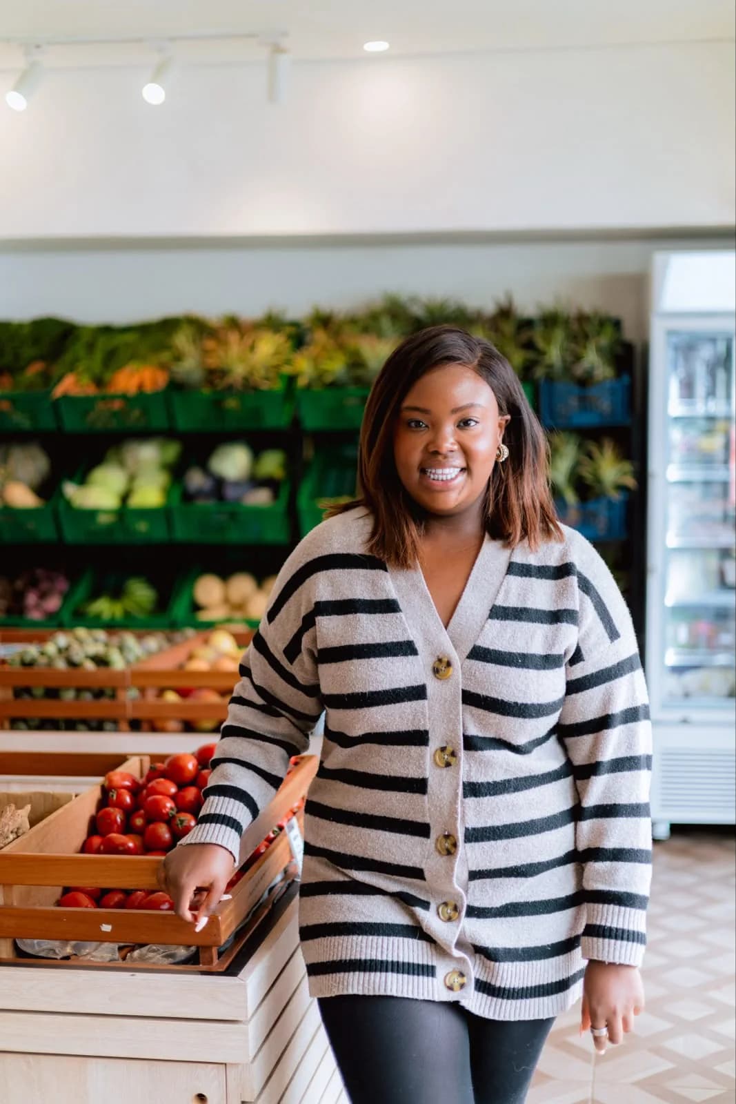 Michelle Kedogo, founder of Local Greenz Market, on the shop floor